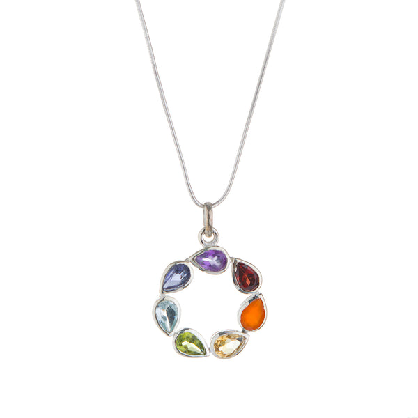 Chakra Circle Necklace in Sterling Silver