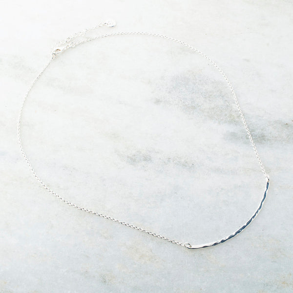 Kristin Curved Bar Necklace Sterling Silver