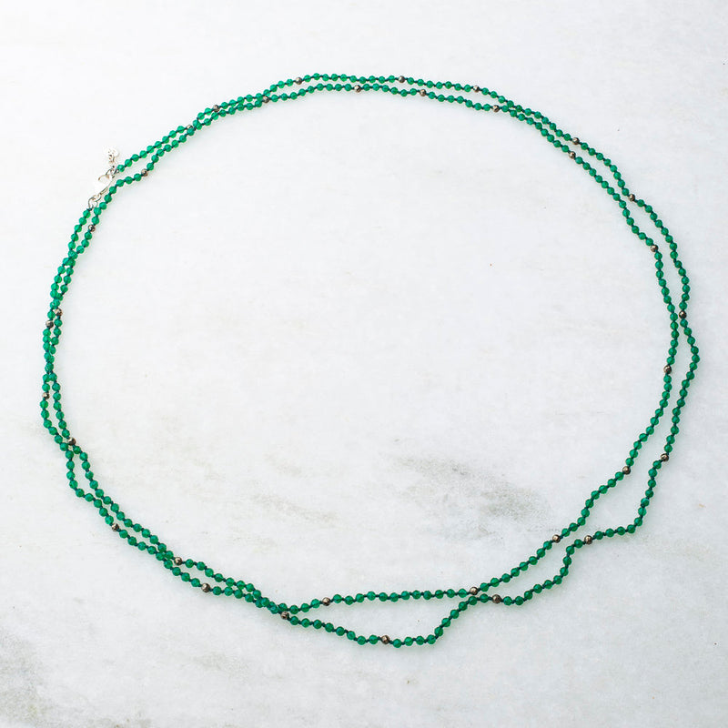 Kimberly, Green Onyx  Layering Necklace