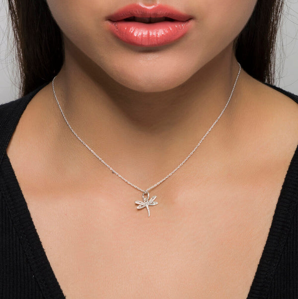 Dragonfly Necklace in Sterling Silver