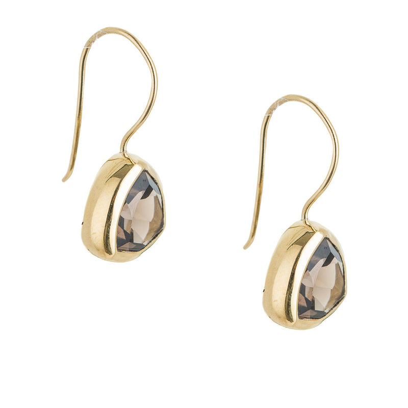 Mila Smokey Quartz Earrings, Gold Vermeil