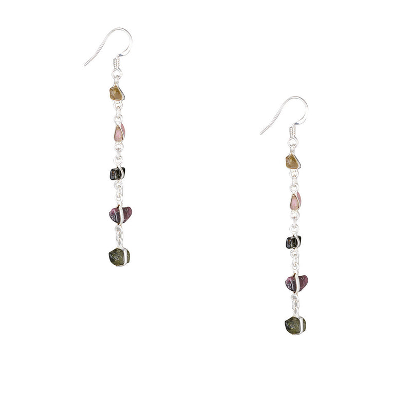 Lauren Multi Tourmaline Earrings, Sterling Silver