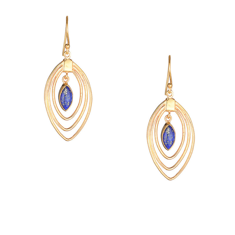 Uma Lapis Earring, Gold Vermeil