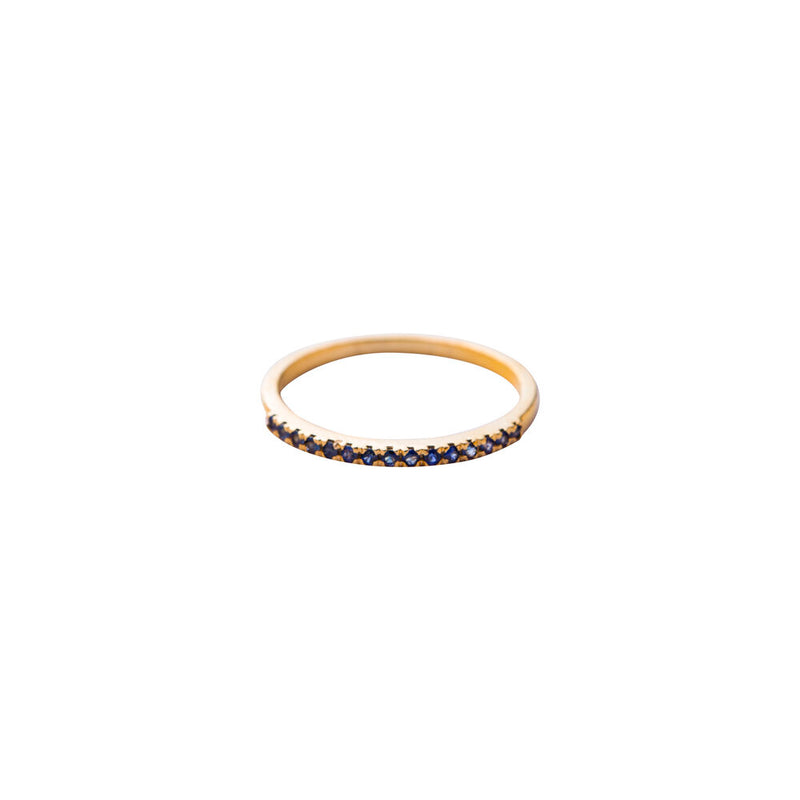 Sana, Half Eternity Sapphire 14k Yellow Gold Ring