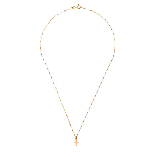 Small Cross Necklace in 14K Gold