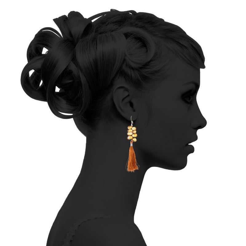 Nicole, Citrine Silk Tassel Earrings