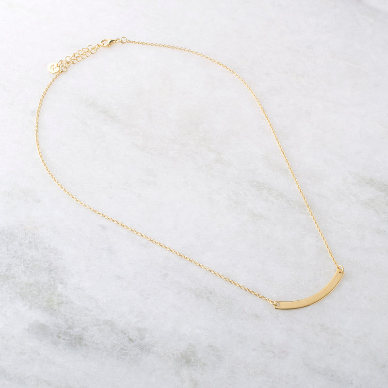 Curved Bar,Personalized Necklace