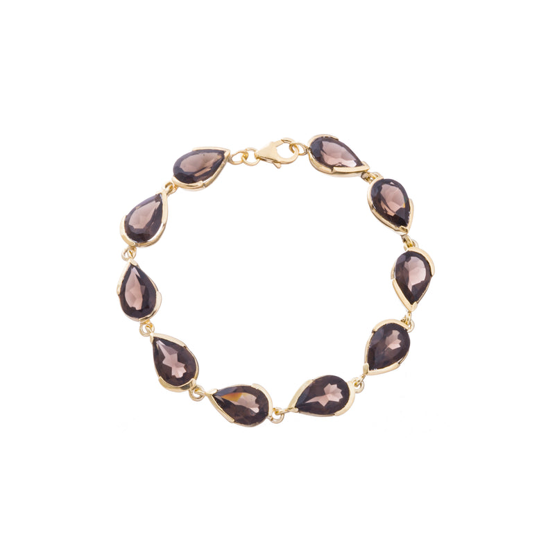 Nyha Smokey Quartz Bracelet, Gold Vermeil