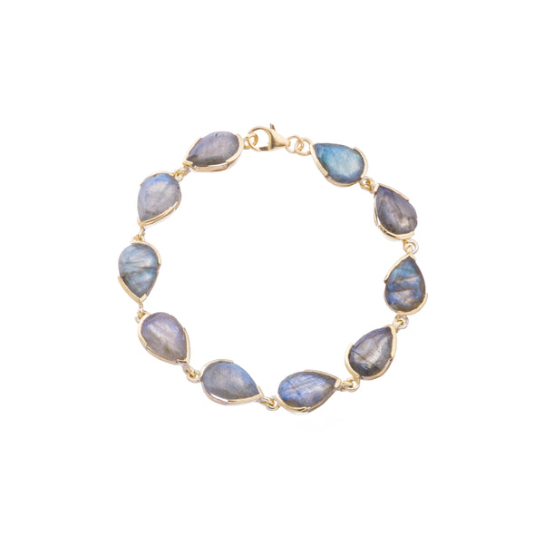 Nyha Labradorite Braclet, Gold Vermeil