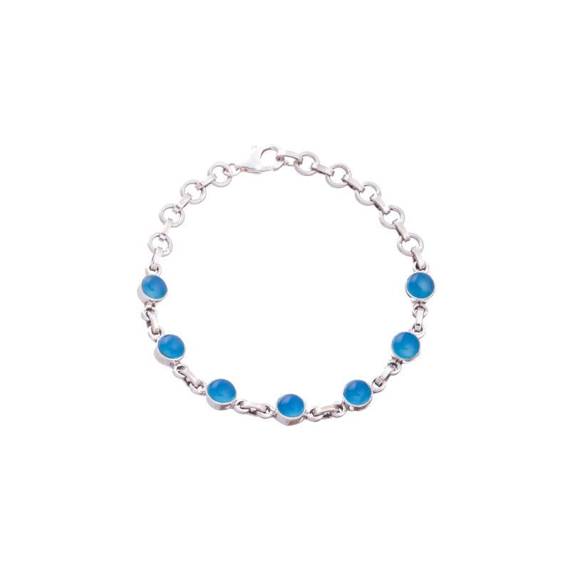 Sol Blue Chalcedony Bracelet, Sterling Silver