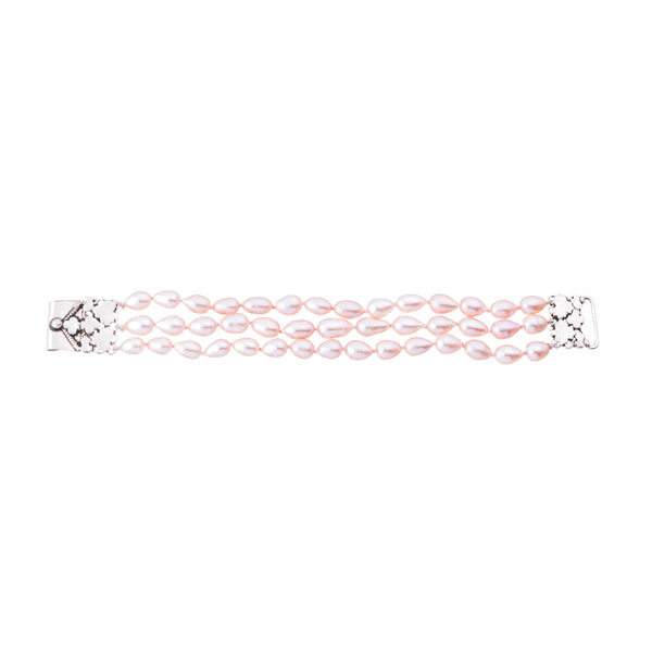 Coco Cultured Pink Pearl Bracelet, Sterling Silver