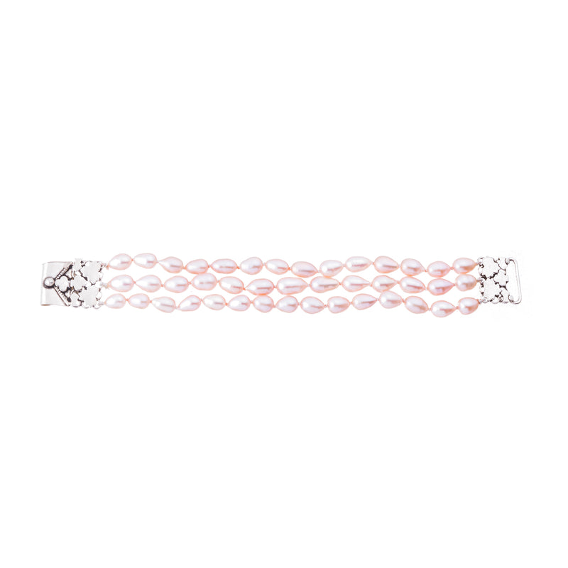 Coco Cultured Pink Pearl Bracelet, Sterling Silver