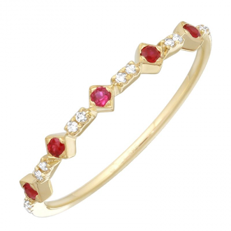 Eve, 14k Gold Ruby and Diamond Ring