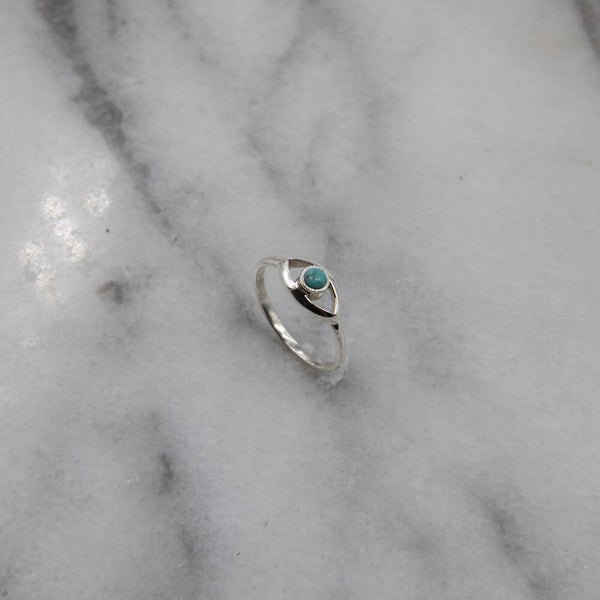 Evil Eye Turquoise Ring, Sterling Silver