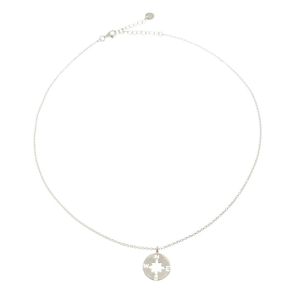 Gladys, Sterling Silver Compass Necklace