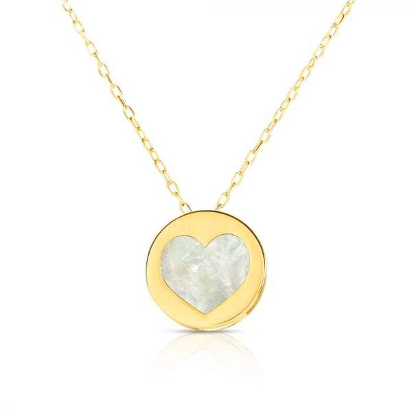 Heather, Mother of Pearl Heart Necklace