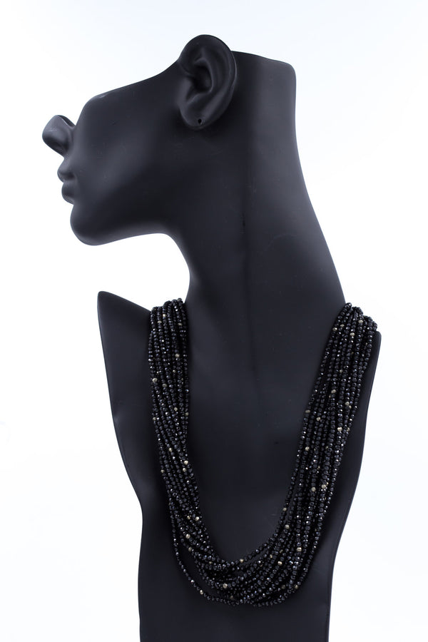 Helene, Black Spinel and Pyrite Necklace