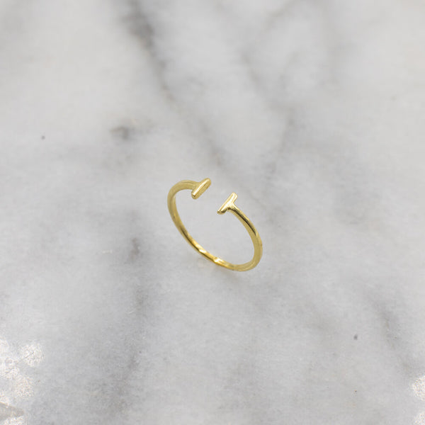 Kellie Open Bar Ring, Gold Vermeil