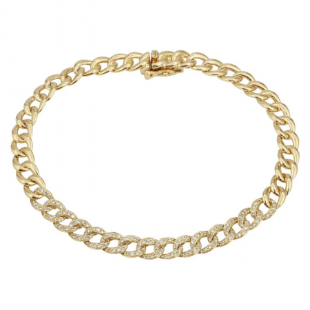 Luna ,Curb Chain Diamond Bracelet 14k Gold