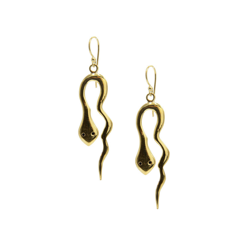 Medusa, Snake Earrings Gold Vermeil