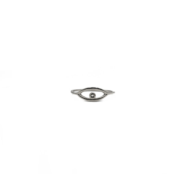 Evil Eye Ring, Sterling Silver