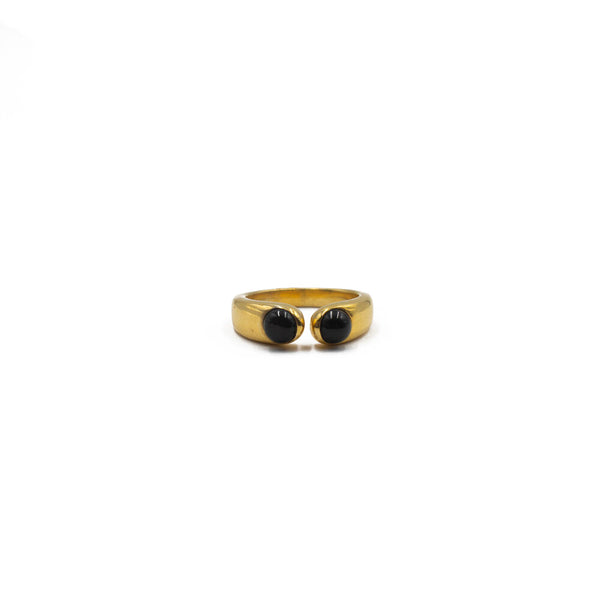 Margot Black Onyx Ring, Gold Vermeil
