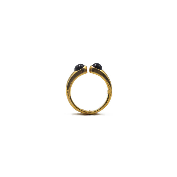 Margot Black Onyx Ring, Gold Vermeil