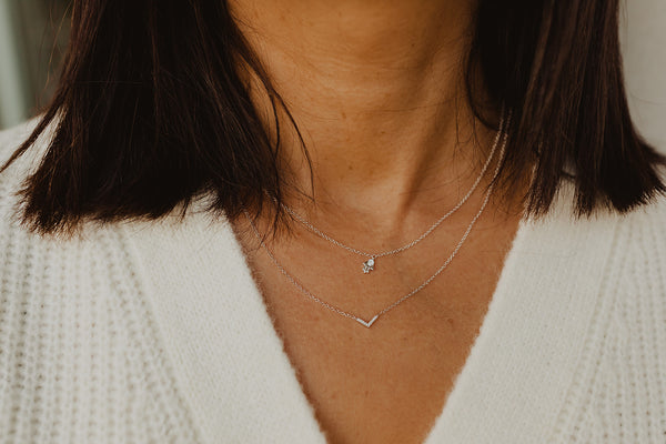 Piper Diamond Necklace, 14k White Gold
