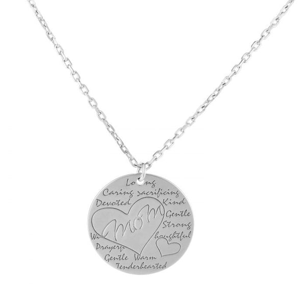 Mom Is Necklace,Sterling Silver