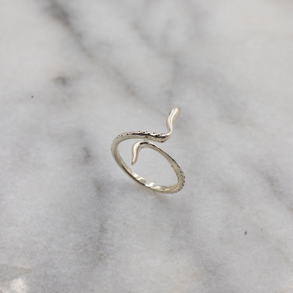 Yilan Snake Ring, Sterling Silver
