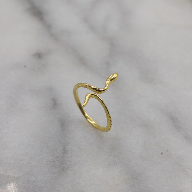 Yilan Snake Ring, Gold Vermeil