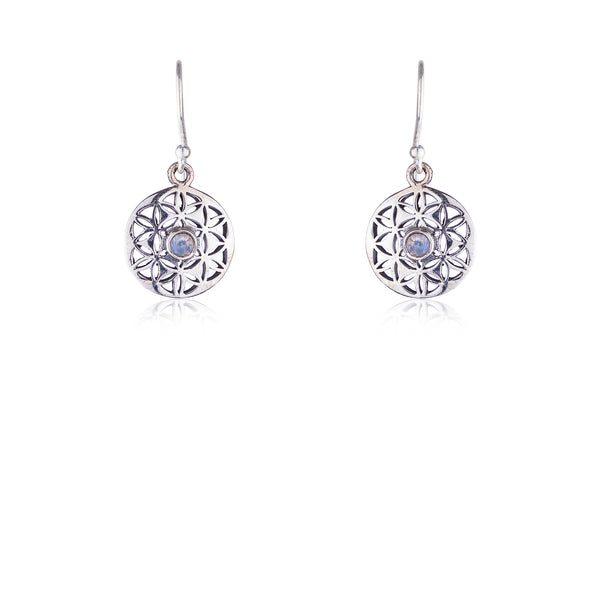 Aruna Rainbow Moonstone Earrings, Sterling Silver