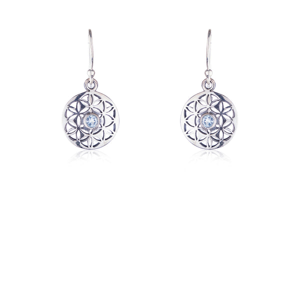 Aruna Blue Topaz Earrings, Sterling Silver