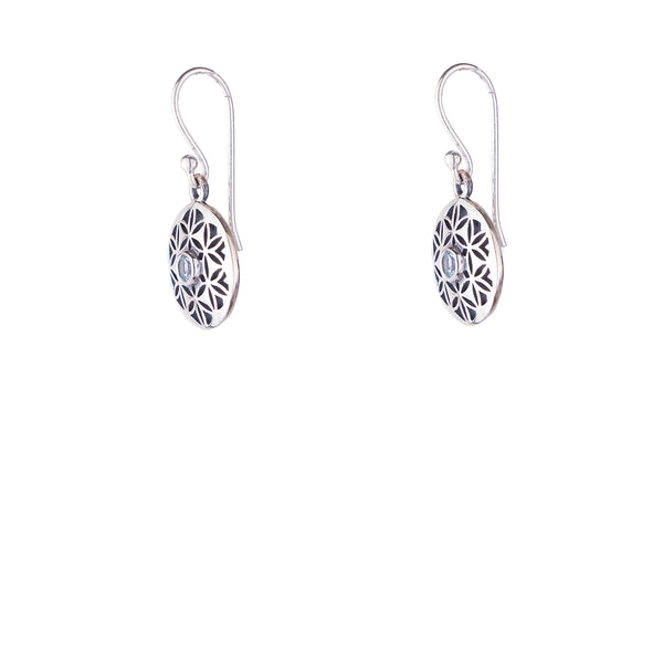 Aruna Blue Topaz Earrings, Sterling Silver