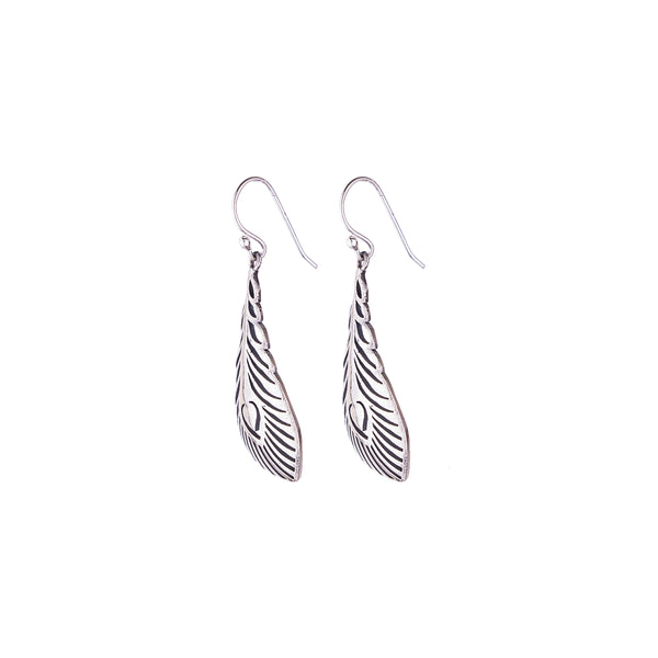 Risha Feather Earrings, Sterling Silver