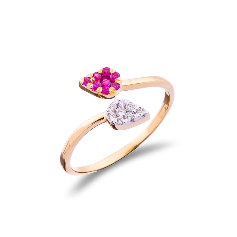 Hailey Ruby and Diamond Ring, 14k Gold
