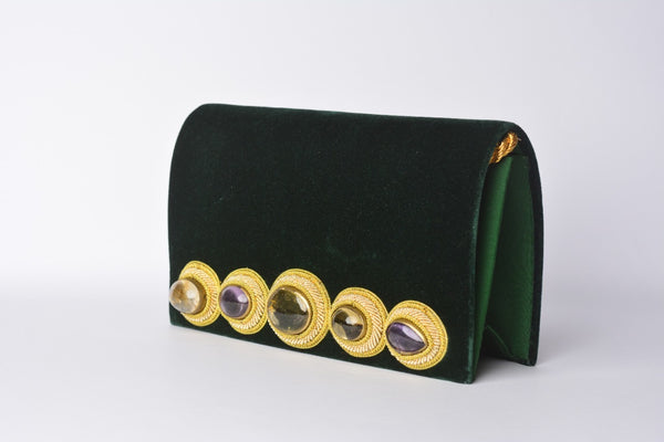 Monet Bag in Green Silk Velvet