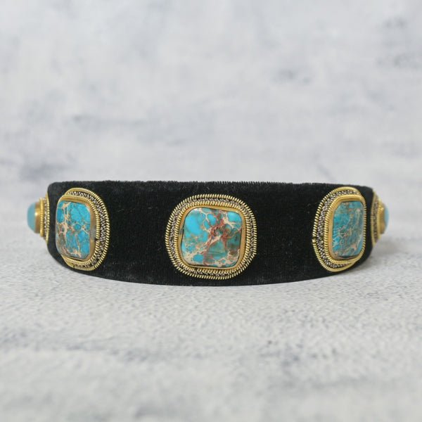 Headband with Turquoise Gemstones