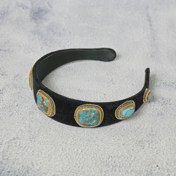 Headband with Turquoise Gemstones