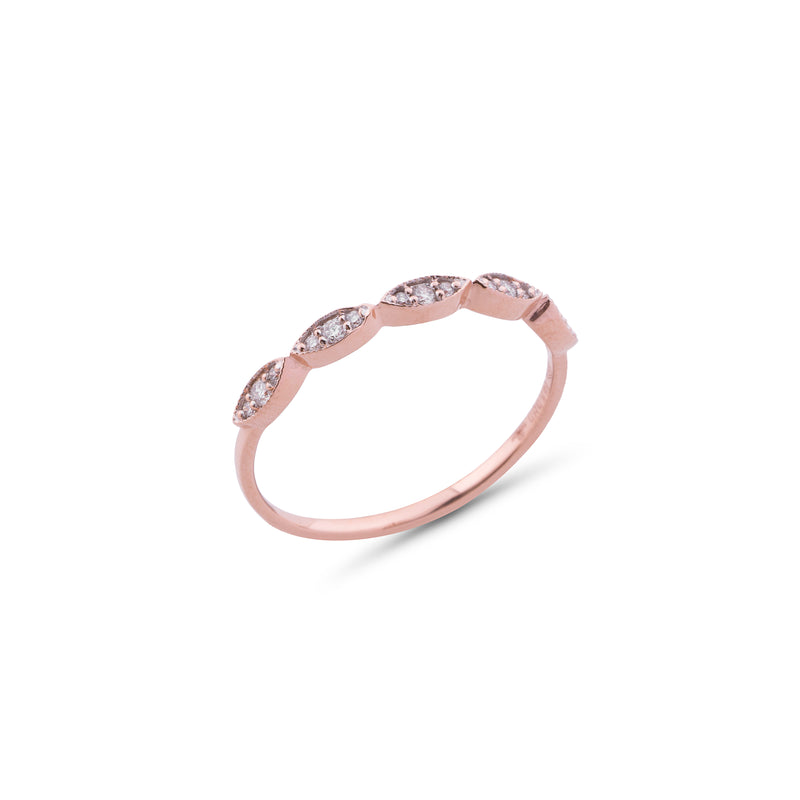 Zoey Diamond Ring, 14k Rose Gold
