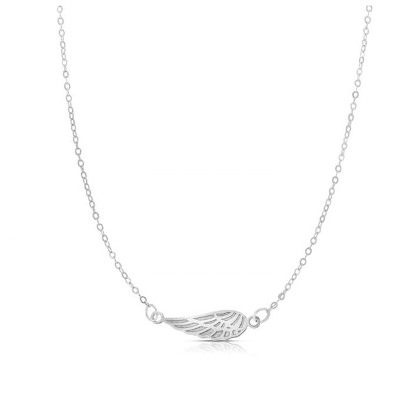 Angel Wing Necklace, 14k White Gold