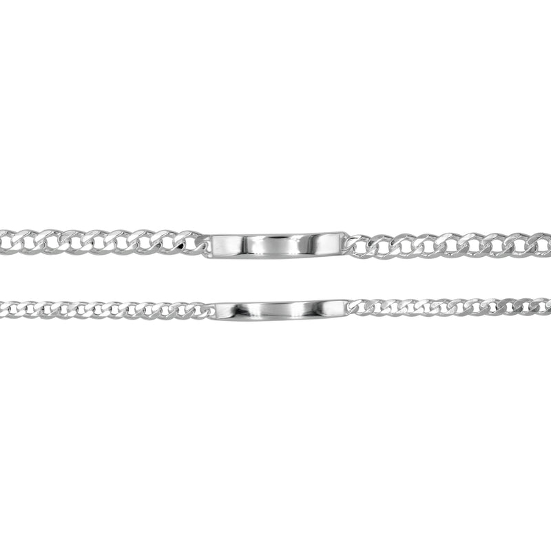 Curb Chain ID Bracelet in Sterling Silver