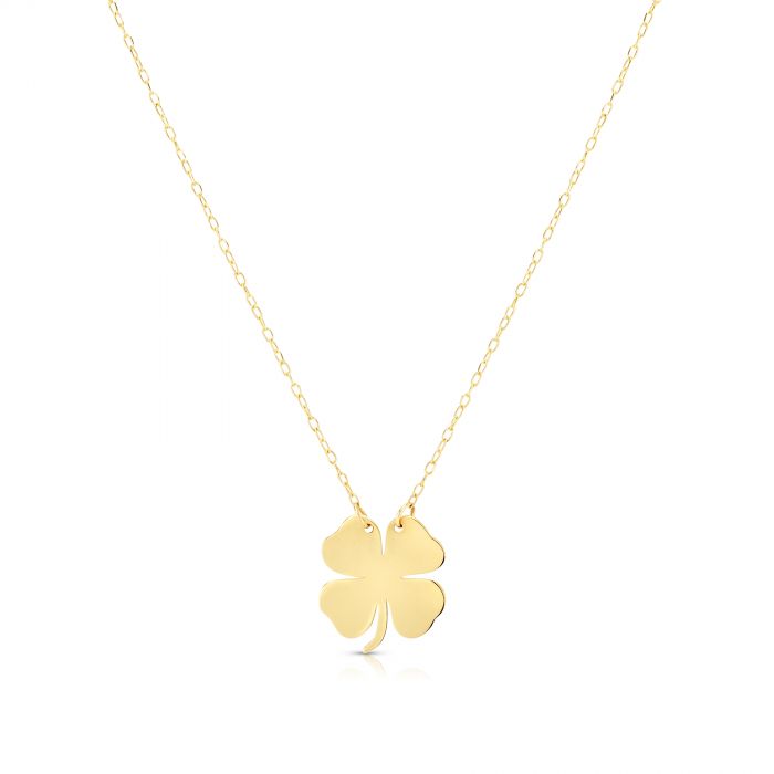 Lucky Clover Necklace, 14k Gold