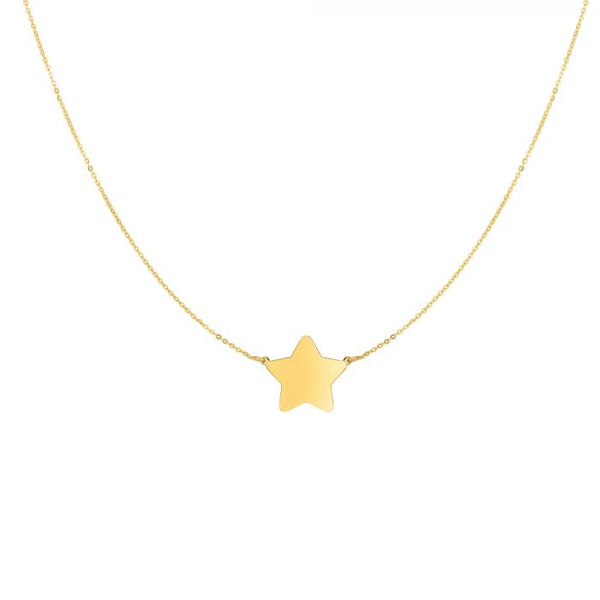 Ella Big Star Necklace, 14k Gold