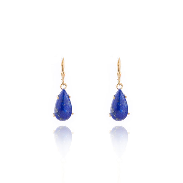 Lilian Lapis Lazuli Earrings, Gold Vermeil