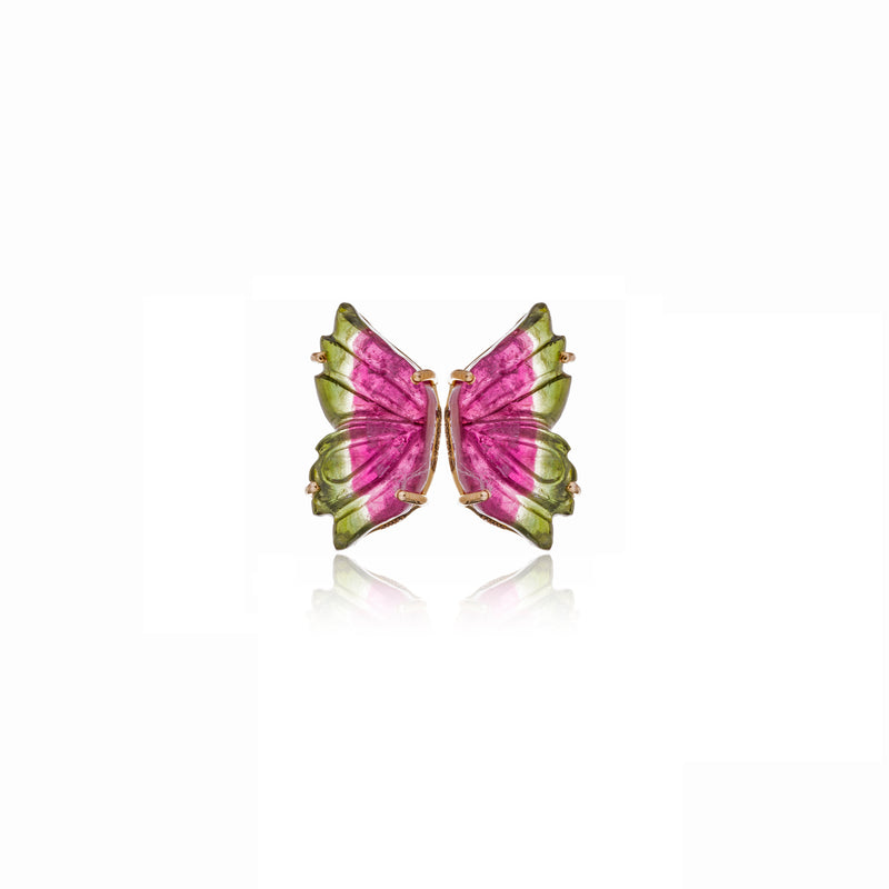 Zoya, Titli Watermelon Tourmaline Butterfly Wings, 14K Gold