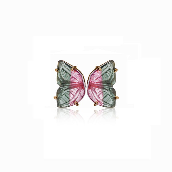 Zoya Titli Watermelon Tourmaline Butterfly Wings, 14K Gold