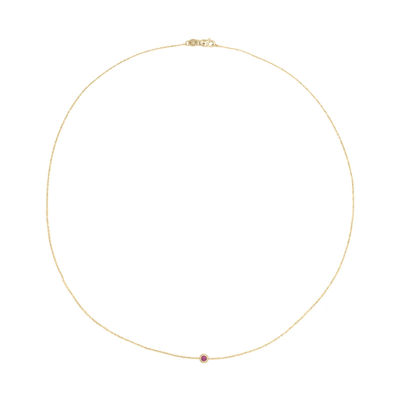 Solo Birthstone Necklace, 14k Gold