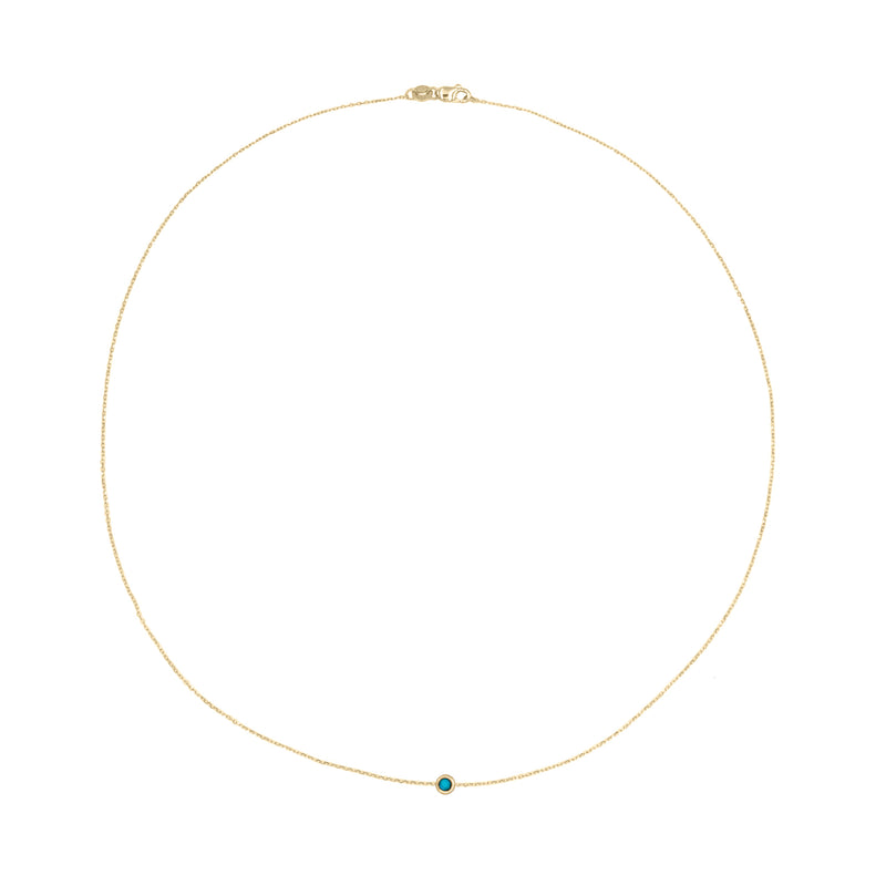 Solo Birthstone Necklace, 14k Gold