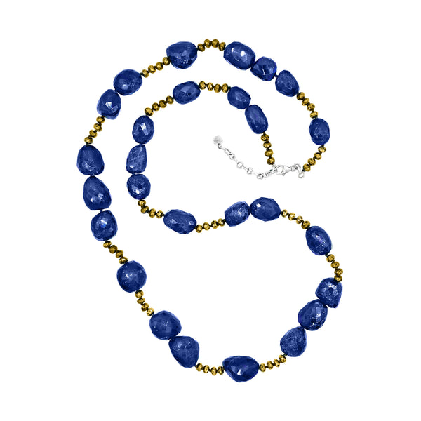Neelima, Lapis Lazuli and Pyrite Necklace